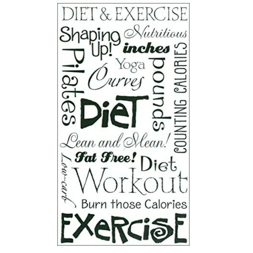 diet & exercise phrases sticker sheet item #1088 out there scrapbooking 5